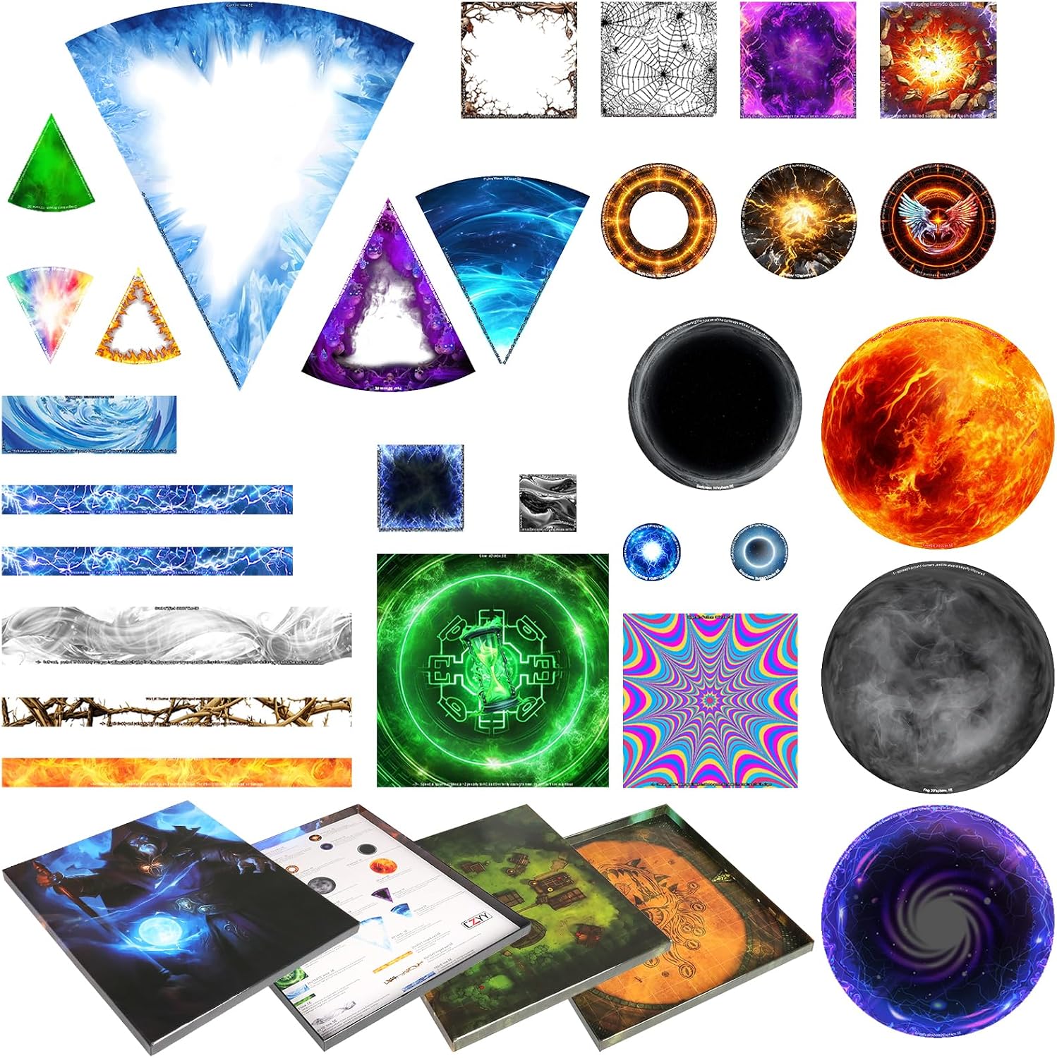 CZYY 28pc Erasable PVC AOE Spell Templates