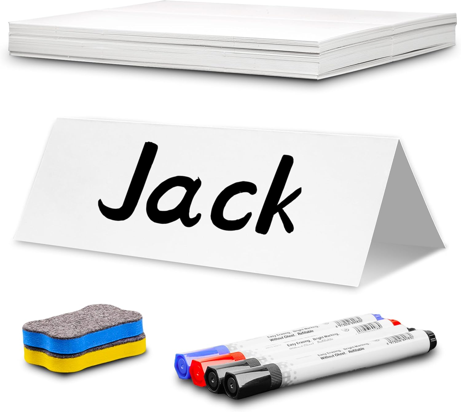 Dry Erase Name Tents for Classroom (55pc)