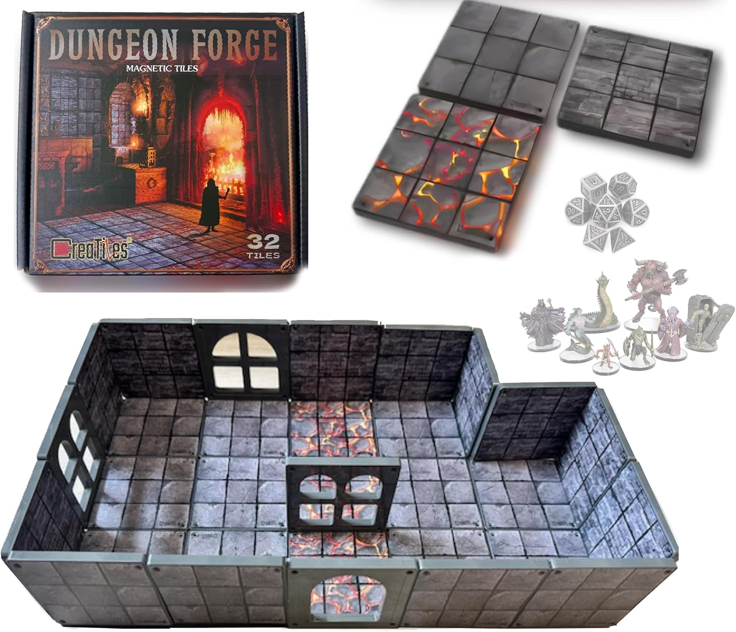 Dungeon Forge Magnetic Snap-Together Terrain 32pc