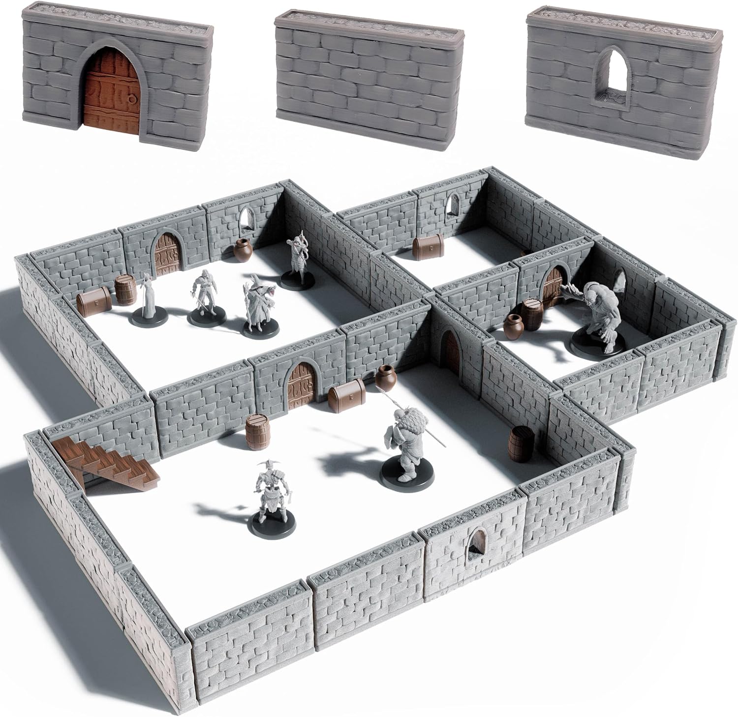 Dungeon Walls Modular RPG Terrain Set 48pc