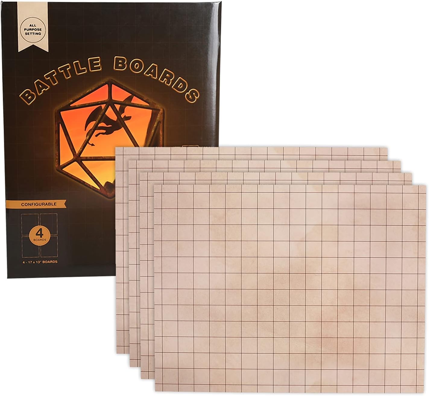 GSM Brands Dry Erase Battle Mat 4-Pack