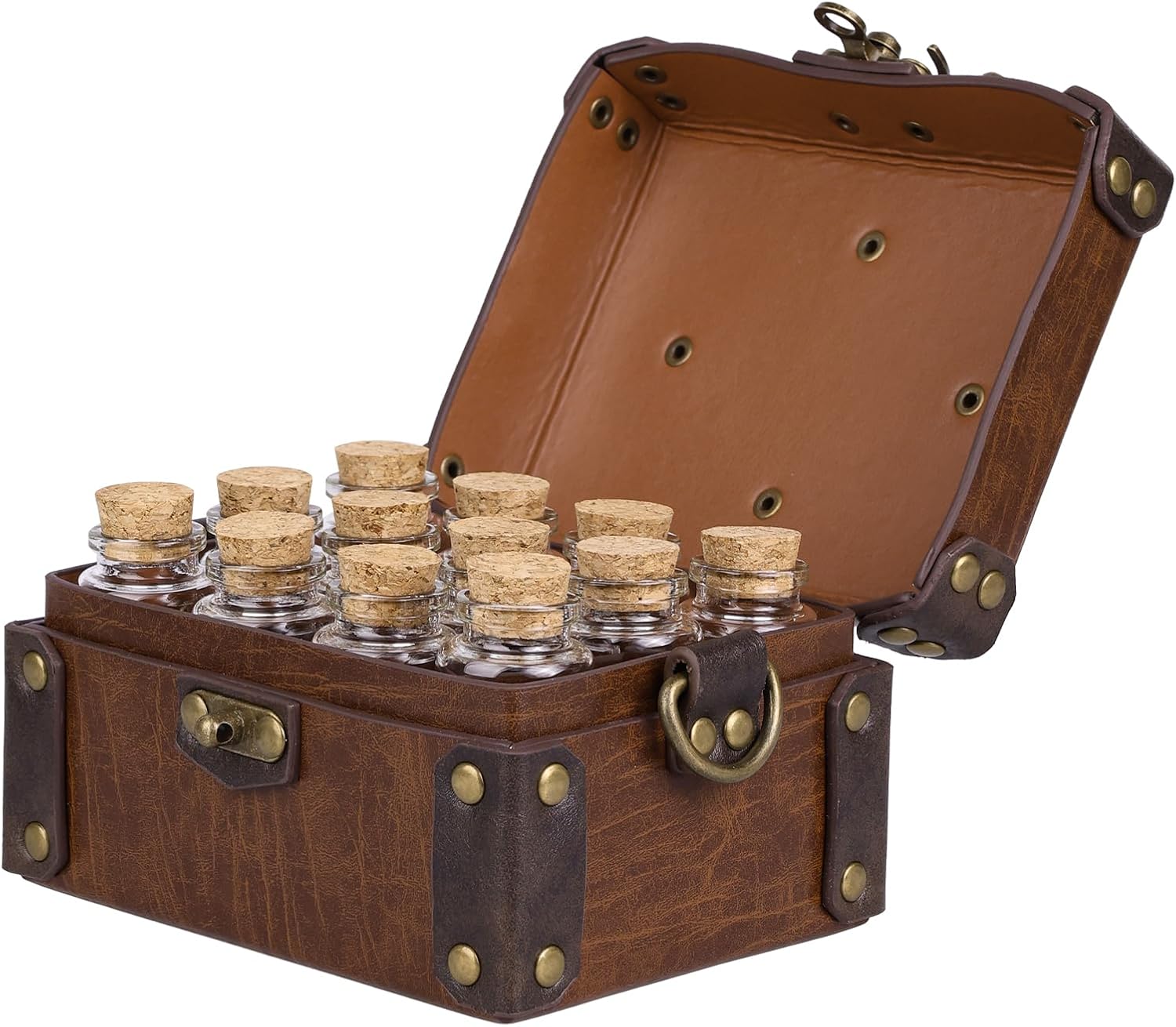 Medieval Faux Leather Alchemy Box (12 Potion Vials)