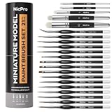 Nicpro Miniature Paint Brushes Drybrush 21PCS Set