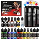 Nicpro All-In-One Miniature Painting Kit - Starter Paint Set with 18 Colors