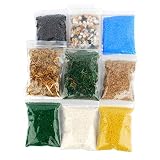 NWFashion 9 Bags Total 300Gram Scenery Basing Material Kit -Stone -Snow -Grass -Moss Stick -River -Desert