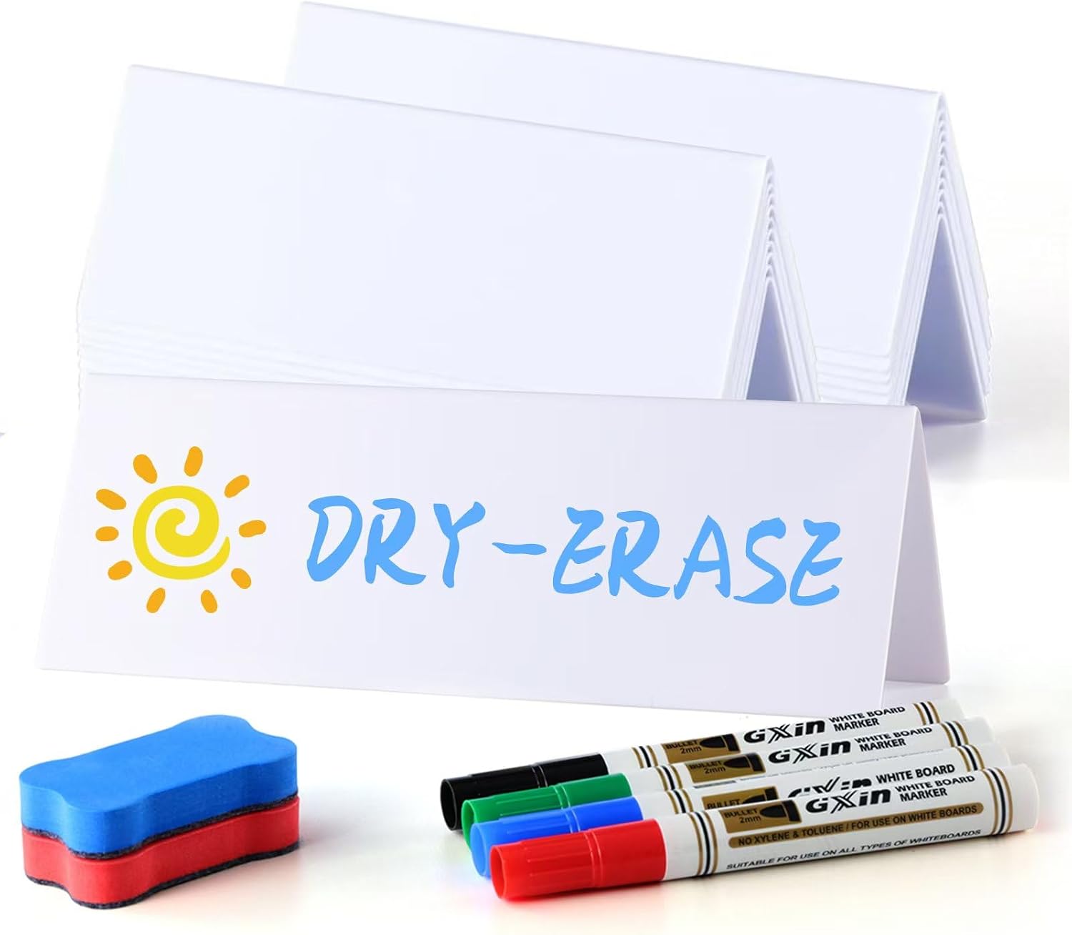 Reusable Dry Erase Name Tent Cards (24pc)
