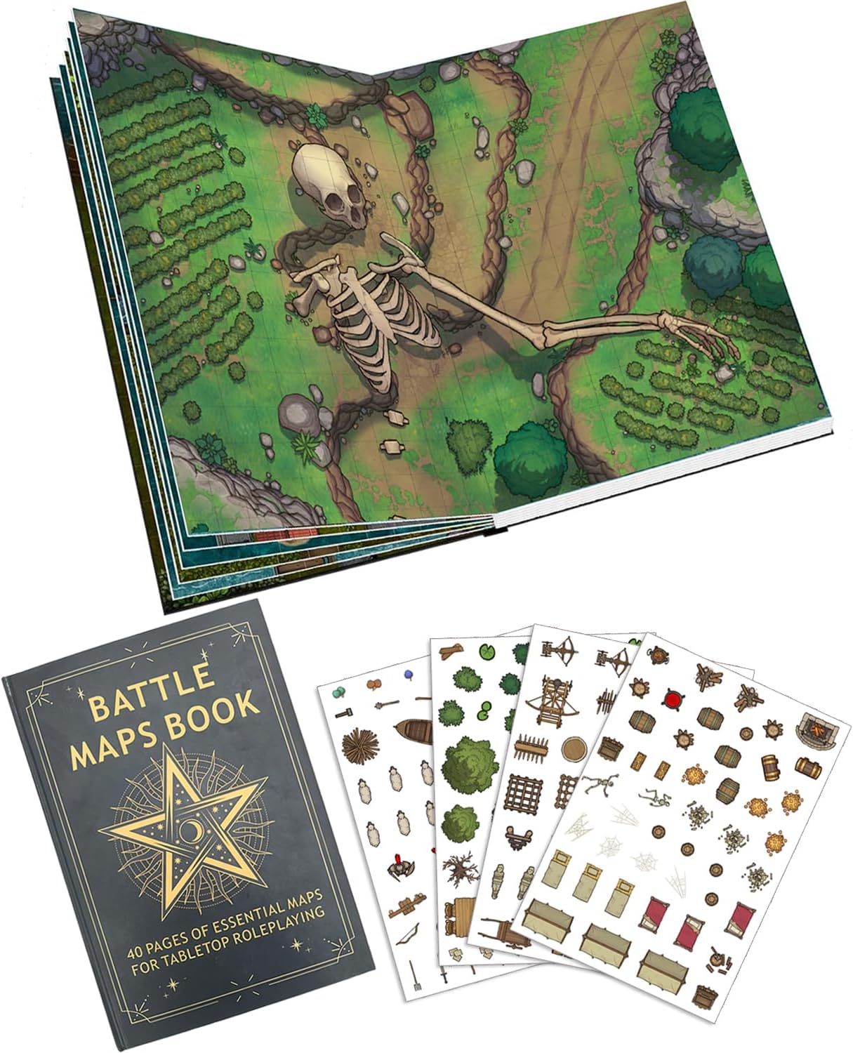 Reusable Wet/Dry Erase Battle Map Book (40 Mats)